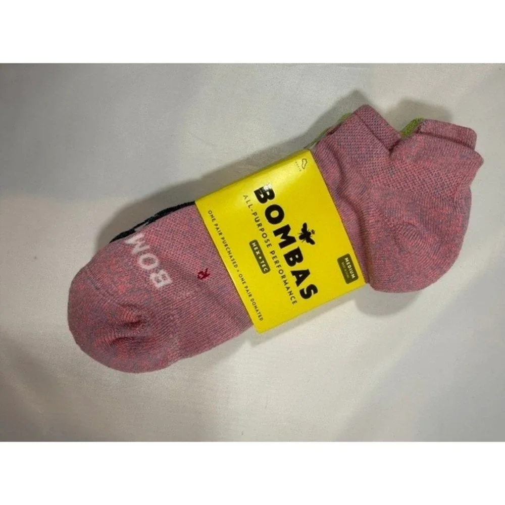 Bombas All-Purpose Performance Ankle Socks 3-Pack Pink Green Blue Hex-Tec Medium